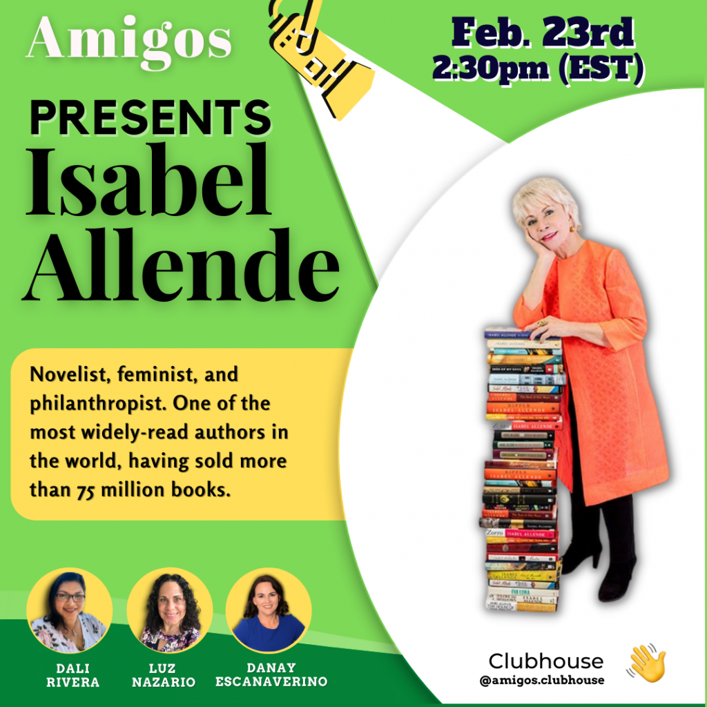 Latina Author Isabel Allende joins Amigos on Clubhouse